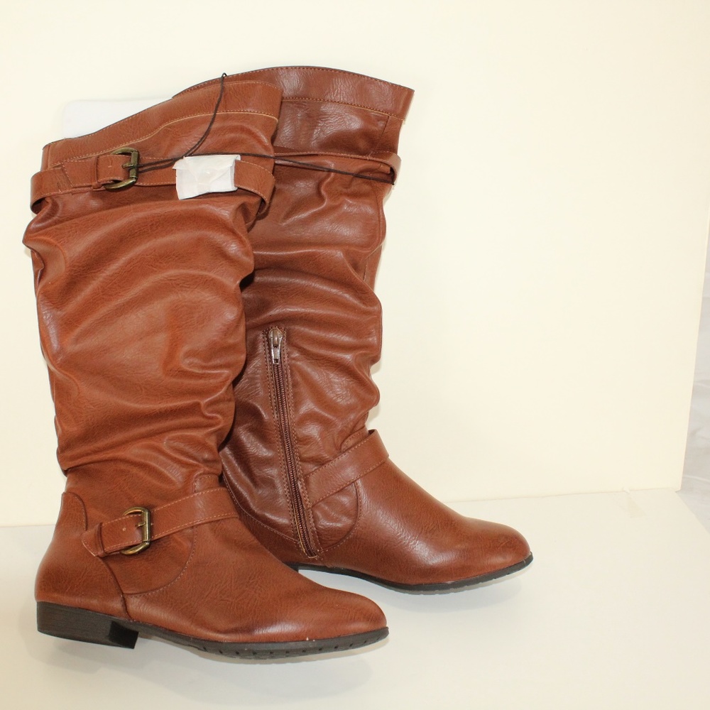 Retro Boots Side Zip Low Heel 8.5 M "Basking"
